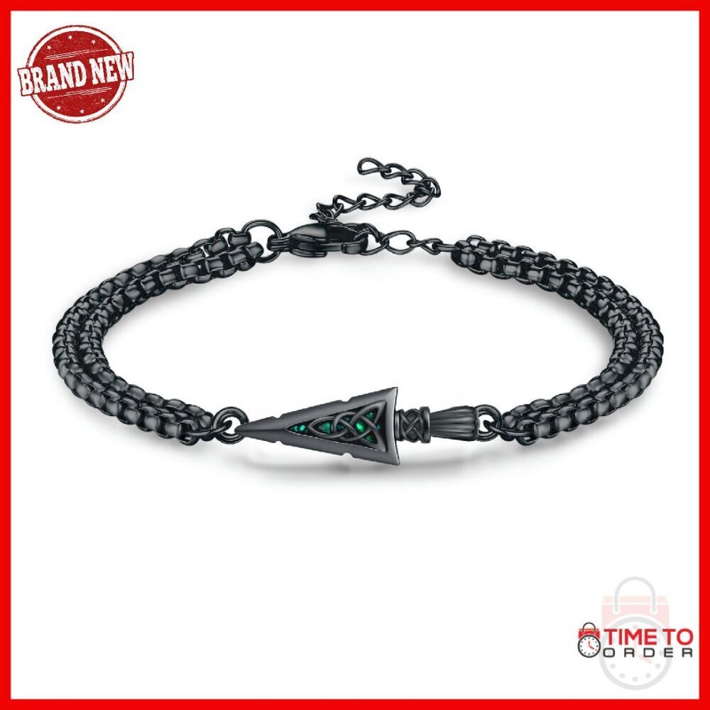 925 Sterling Silver Arrowhead Bracelet Adjustable Punk Jewelry Gift
